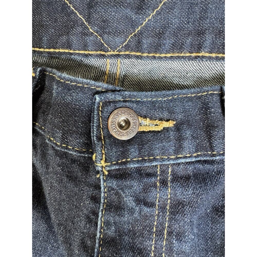 Levis 514 Jeans Mens 34x32 Blue Slim Straight Side Zip Pocket Moto Riding Dark - Picture 5 of 16